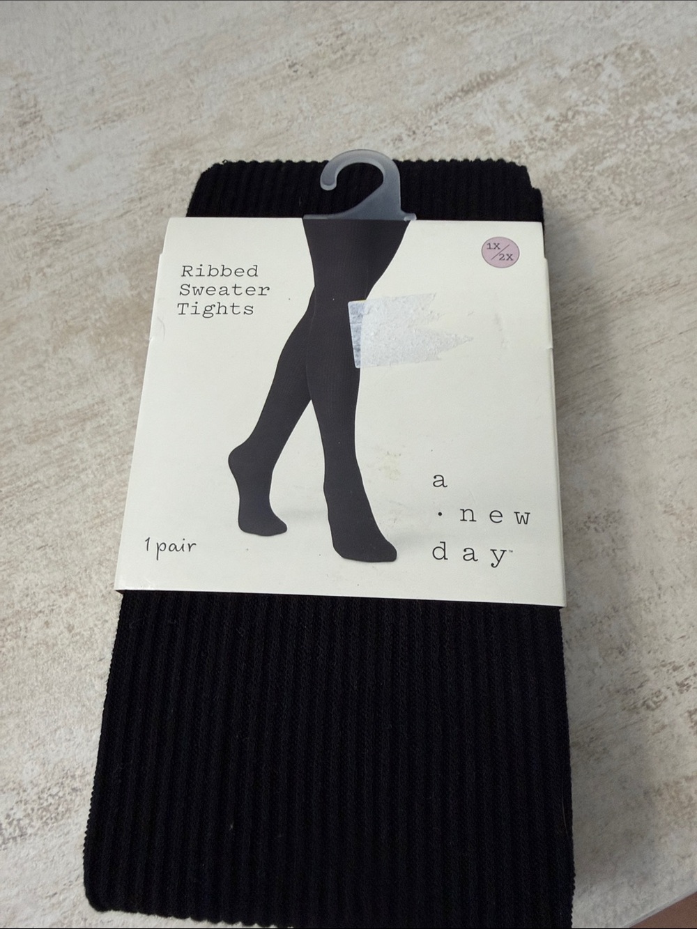 a new day Black Ribbed Sweater Tights
